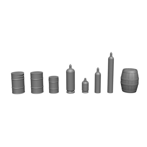 3D Kit - Cargo Set Barrels and Gas Cylinders (H0)