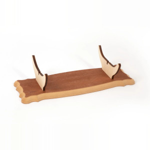 Wooden Display Stand with Supports for Ship Models - 390x145mm