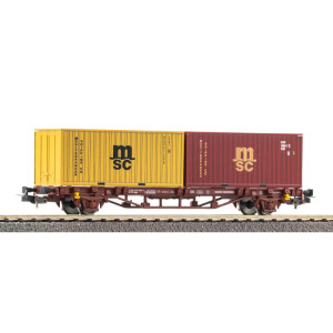 FS Container Flat Car Lbgs 2 x 20' MSC Container (H0)