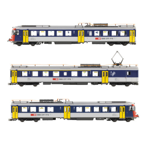 SBB CFF FFS Electric Railcar RABDe 510 004-5, 3-part, NPZ (H0-AC-Dig/Sound)