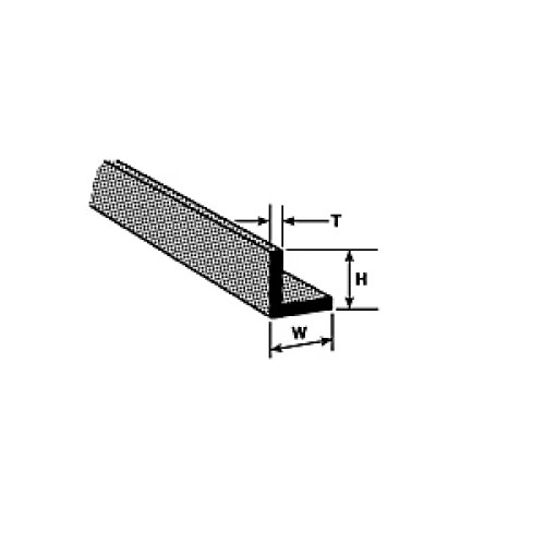 Profile plastique L 1.2x1.2x0.4x250mm Profile plastique L 1.2x1.2x0.4x250mm