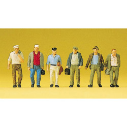 Arbeiders op weg naar het station (H0)