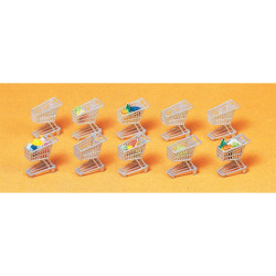 10 shoppings carts with goods (H0)