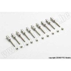 Aluminium kwiklink koppelstuk M2 voor carbon staven 3mm (10St)