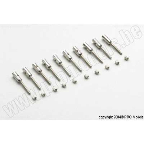 Aluminium kwiklink koppelstuk M2 voor carbon staven 3mm (10St)