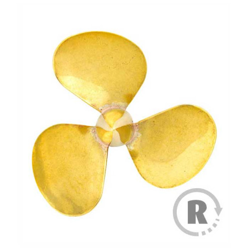 3-blades Brass Propeller D=20mm Right M2
