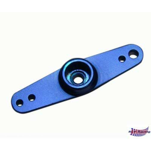 Alum. CNC double servo arm blue