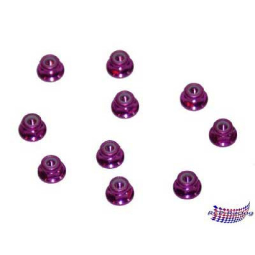 Anodized Flange Lock Nuts M3 - Violet (10)