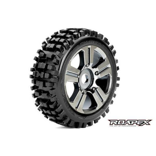 Rhythm - 1/8 Pneus Buggy - Monté - Soft - Noir/Chromé (2Pcs) Rhythm - 1/8 Pneus Buggy - Monté - Soft - Noir/Chromé (2Pcs)