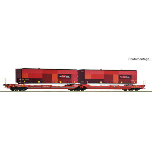 ÖBB/RCW Articulated double-pocket wagon Sdggmrs 738 T3000e (H0)