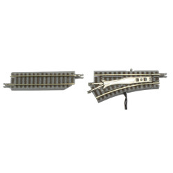 Elektrische Weiche links R127-26deg, inkl. Gleis gerade (Z) Elektrische Weiche links R127-26deg, inkl. Gleis gerade (Z)