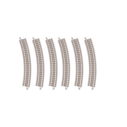 Gebogenes Gleis R195-30deg überhöht (6 Stück) (Z)