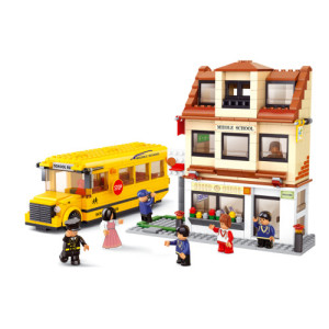 School Bus with middle school