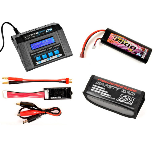 Charger Wizard X6S+, Lipo 3500mAh 7.4V and Safety bag