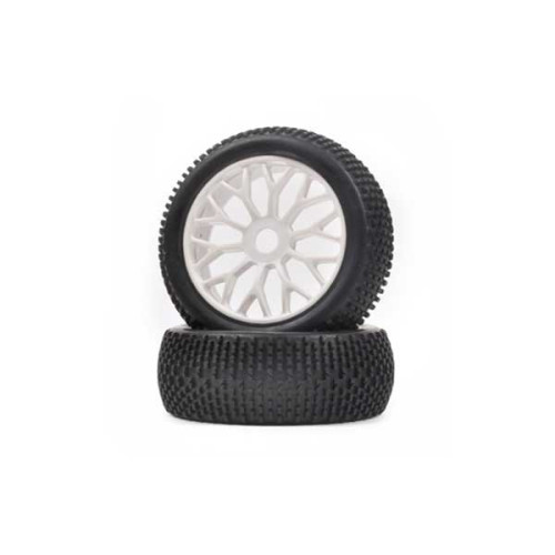 1/8 Mini-Blocks Tyres on Y-Wheels White (2Pcs)