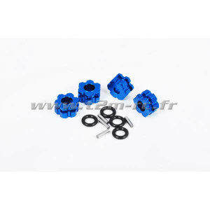 Hexagone de Roues Alu Bleu (4 Pièces)