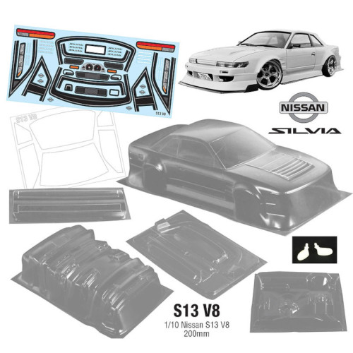 Body Set Nissan Silvia S13 - Naoki Nakalura 2024 V8 200mm (1/10) Body Set Nissan Silvia S13 - Naoki Nakalura 2024 V8 200mm (1/10)