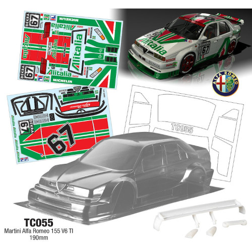 Body Set Alfa Romeo 155 - Alitalia 190mm (1/10) Body Set Alfa Romeo 155 - Alitalia 190mm (1/10)