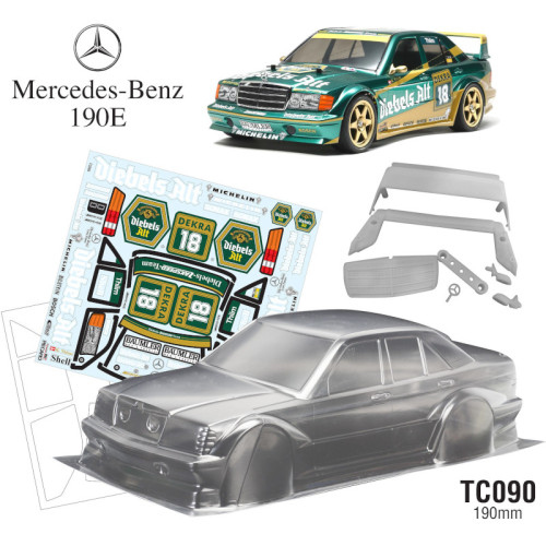 Clear Body Mercedes-Benz 190E - Diebels 190mm (1/10) Clear Body Mercedes-Benz 190E - Diebels 190mm (1/10)