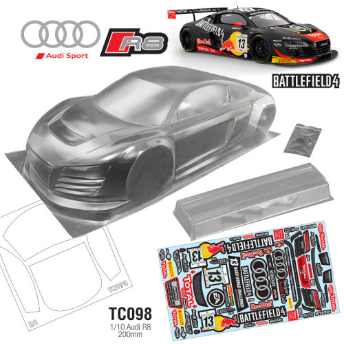 Body Set Audi R8 Battlefield4 190mm (1/10)