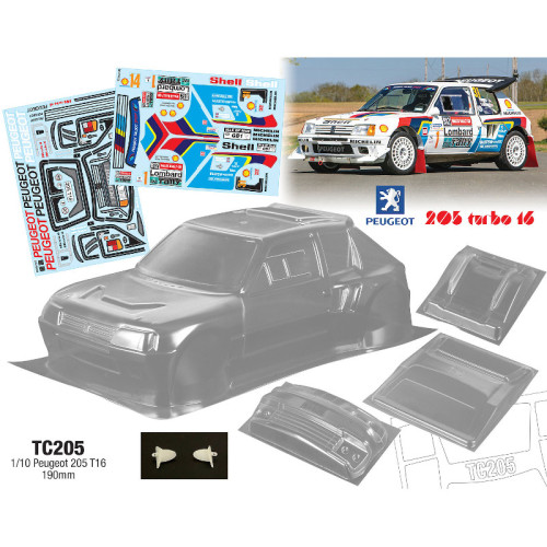 Kit Carrosserie Peugeot 205 T16 190mm (1/10)