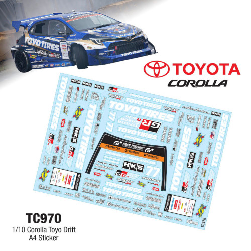 Body sticker sheet Toyota Corolla - Toyo Tires Drift (1/10)