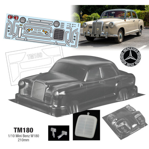 Karosserie-Satz Mercedes-Benz W180 für M-chassis (1/10) Karosserie-Satz Mercedes-Benz W180 für M-chassis (1/10)