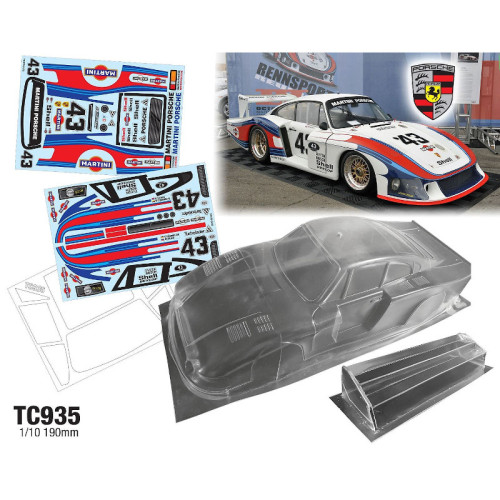 Unlackiertes Karosserie Porsche 935 Martini für M-chassis (1/10)