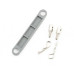 Battery hold-down plate (grey) / metal posts / body clips Battery hold-down plate (grey) / metal posts / body clips
