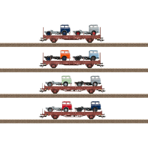 DR/DDR Freight Car Set for Vehicle Transport (H0) DR/DDR Freight Car Set for Vehicle Transport (H0)