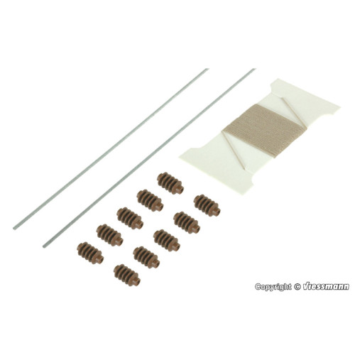 Support span, cross span wires and insulators (H0)