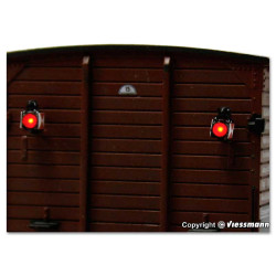 Lanternes arrière de train avec LED, 2 pièces (H0)