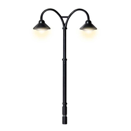 Eclairage de quai Baden-Baden, double, 2 LEDs blanc chaud (H0) Eclairage de quai Baden-Baden, double, 2 LEDs blanc chaud (H0)