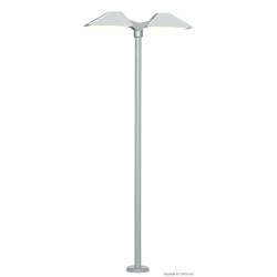 Lampadaire de quai moderne double, 2 LEDs blanc (N)