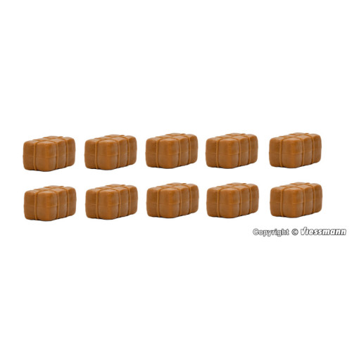 Loading good raw material bales, 10 pieces (H0) Loading good raw material bales, 10 pieces (H0)