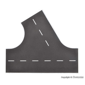 Plaque de rue, intersection à 60° à gauche, L 22 x B 19,5 cm