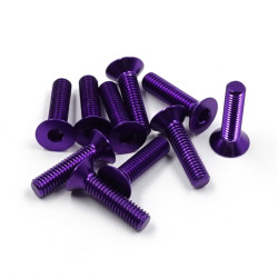 Alu. 7075 3x12mm Innensechskant-Senkkopfschrauben - Lila (10St)