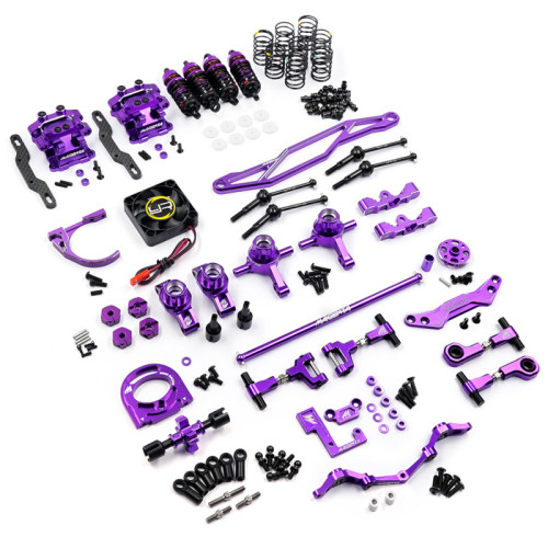 Magenta Aluminum Conversion Kit For Tamiya TT02 Purple