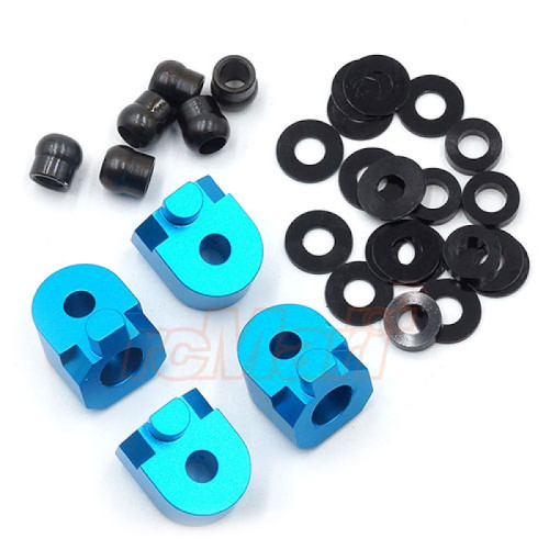 Aluminum Rear Skid Angle Adjust Suspension Mount Set for Tamiya M07 (Blue) Aluminum Rear Skid Angle Adjust Suspension Mount Set for Tamiya M07 (Blue)