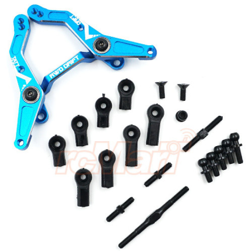 Aluminum RWD Large Angle Steering for TATT-S03 Tamiya TT-02 RWD (Blue) Aluminum RWD Large Angle Steering for TATT-S03 Tamiya TT-02 RWD (Blue)