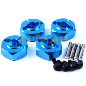 5.5mm Alum. Wheel Adapter Set 1/10 Blue (4Pcs)