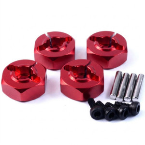 5.5mm Alum. Wheel Adapter Set 1/10 Red (4Pcs)