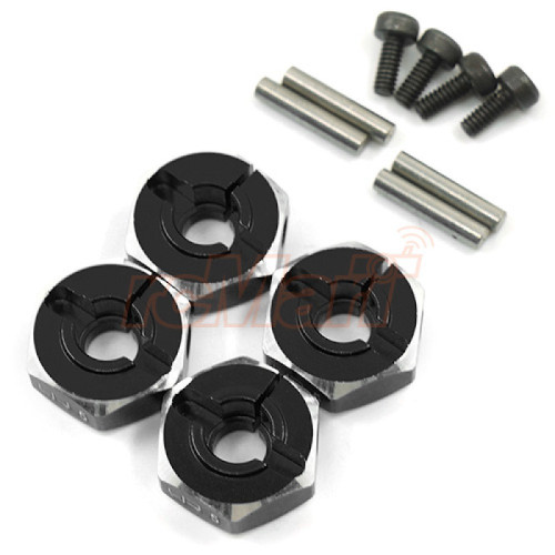 5mm Aluminium wielmeenemer Zwart 1/10 (4St)