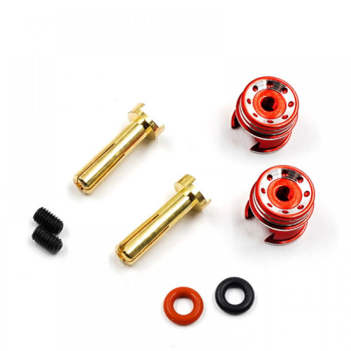 Aluminium 4mm bulletstekkers met grip - Rood