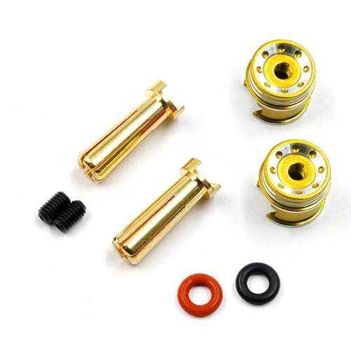 Aluminum 5mm Bullet Plug with Grips - Gold