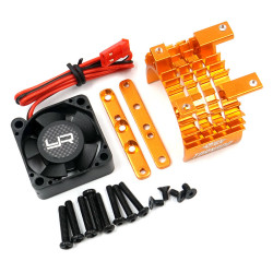 Alum. 540/550 Motor Heat Sink with Twin High Speed Fan Orange Alum. 540/550 Motor Heat Sink with Twin High Speed Fan Orange