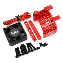 Alum. 540/550 Motor Heat Sink with Twin High Speed Fan Red Alum. 540/550 Motor Heat Sink with Twin High Speed Fan Red