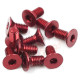 Alu. 7075 3x10mm Hex Socket Flat Head Screws - Red (10Pcs)